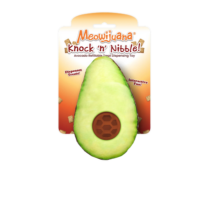 Knock 'n' Nibble Avocado Refillable Treat Dispensing Cat Toy
