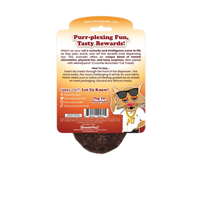 Knock 'n' Nibble Avocado Refillable Treat Dispensing Cat Toy