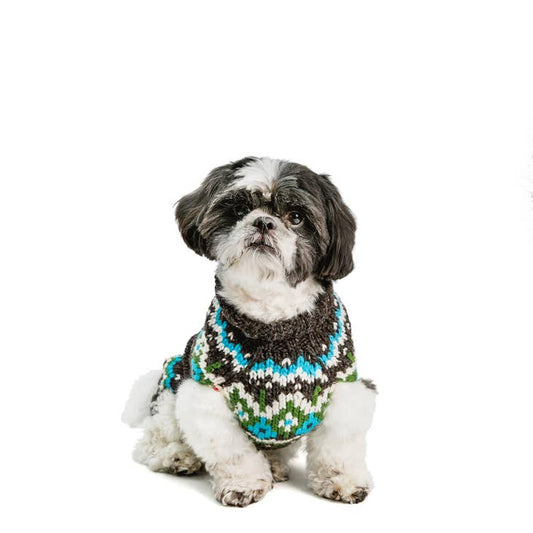 Charcoal Fairisle Dog Sweater