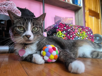 Cat Toy Plush Pom Cat Balls with Bells Inside