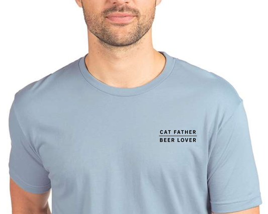 Cat father beer lover Tee | Stonewash Denim