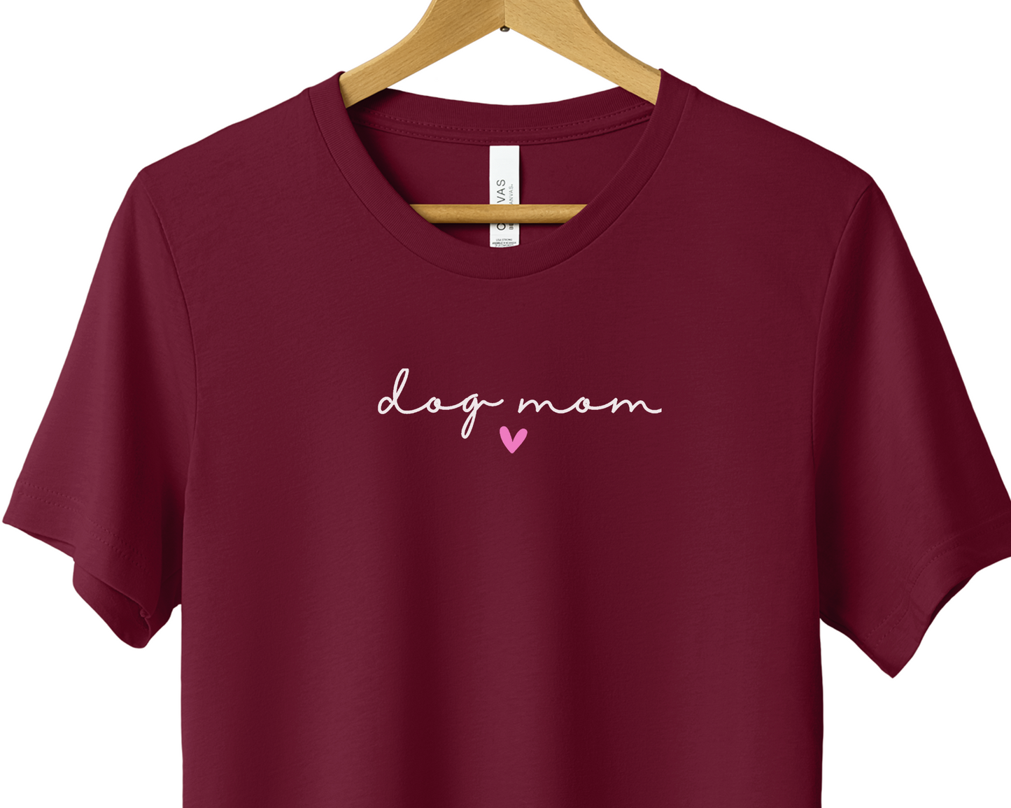 Dog Mom (Heart) T-shirt, Maroon