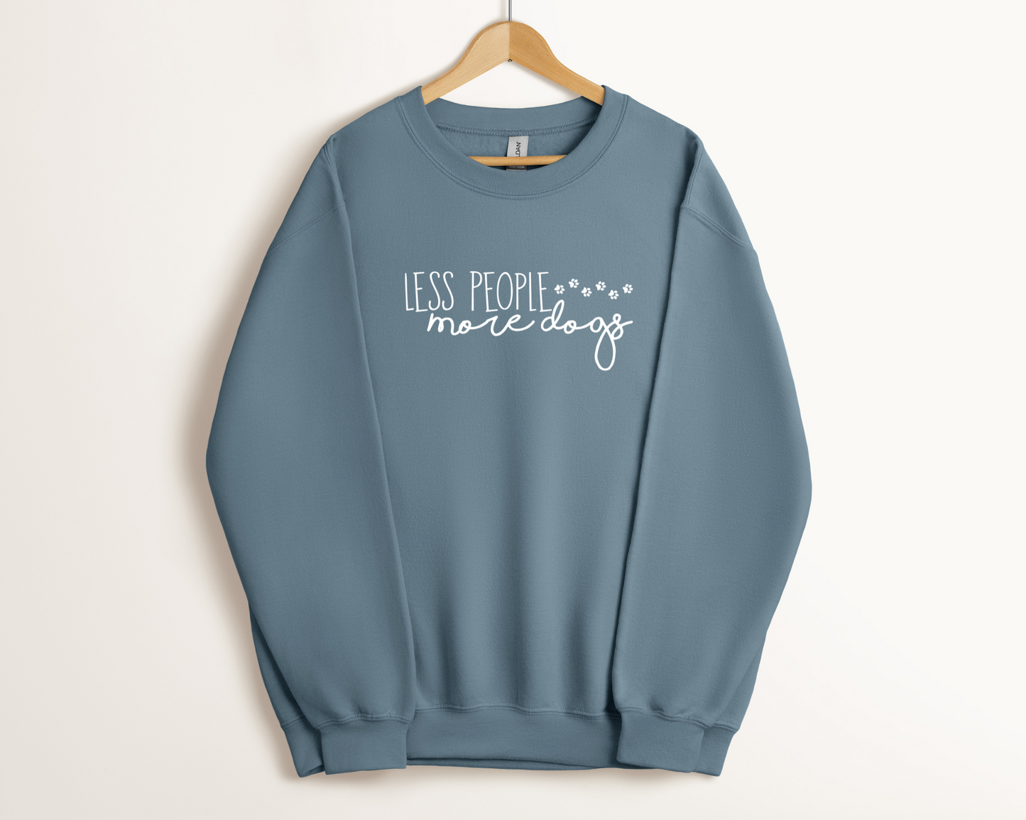 Less People, More Dogs Sweatshirt, Stone Blue