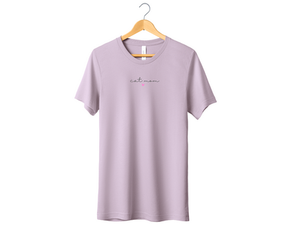 Cat Mom (Heart) T-shirt, Pink Gravel
