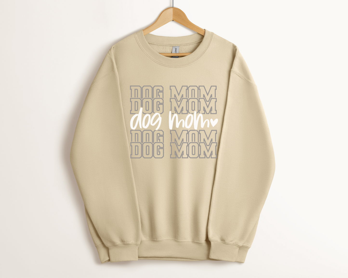 Sporty Dog Mom Sweatshirt, Sand