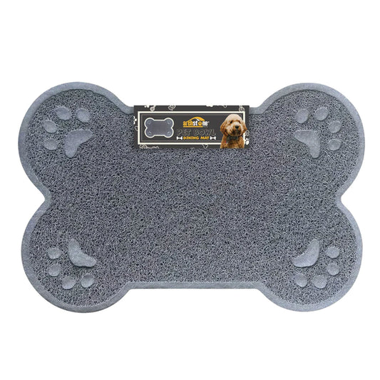 Dining mat for pets - Gray, Bone Shape