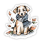 Dog Sticker -  Cozy Dog in Scarf Fall