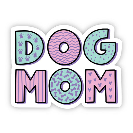 Dog Sticker - Dog Mom Green and Pink