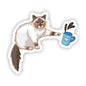Cat Sticker - Cat Knocking Over Coffee