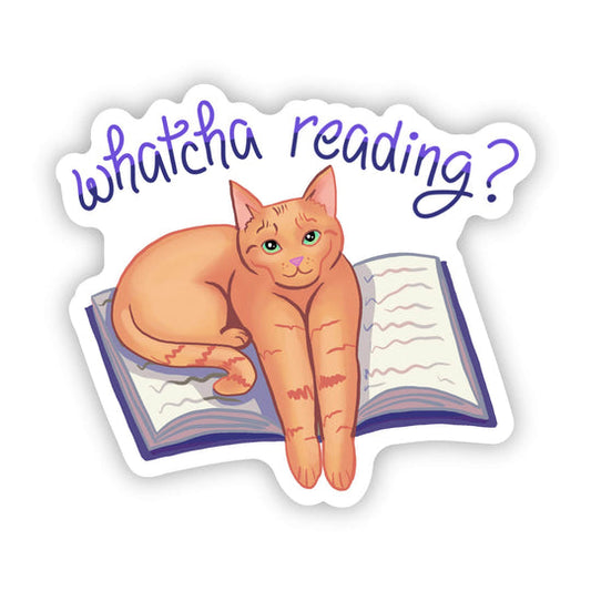 Cat Sticker -  Whatcha Reading