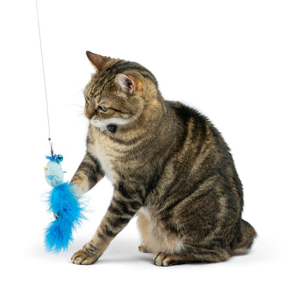 Cat Toy Wand Refill - Blue Birdy Feather Teasers 2pk