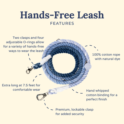 Hands-Free Rope Leash - Blueberry Twist