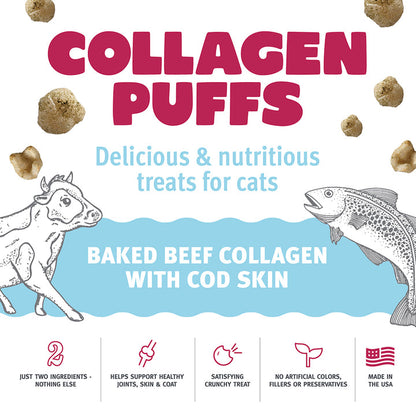 Icelandic+ Beef Collagen Puffs with Cod Skin Treats for Cats