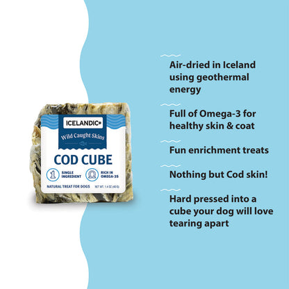 Icelandic+ Cod Skin Large Cube Dog Treat