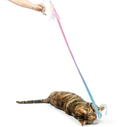 Dance & Lure Wand Cat Toy, Pastel