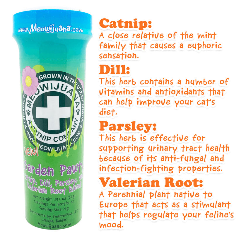 Garden Pawty - Catnip, Dill, Parsley & Valerian Root Blend