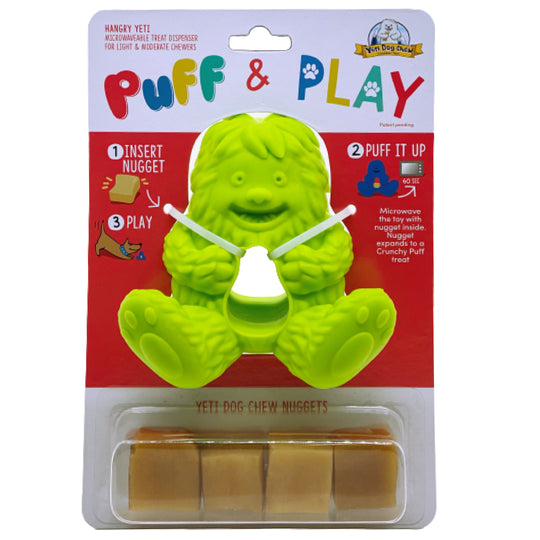 Yeti Puff And Play Toy - Light To Heavy-Moderate Chewers, Green