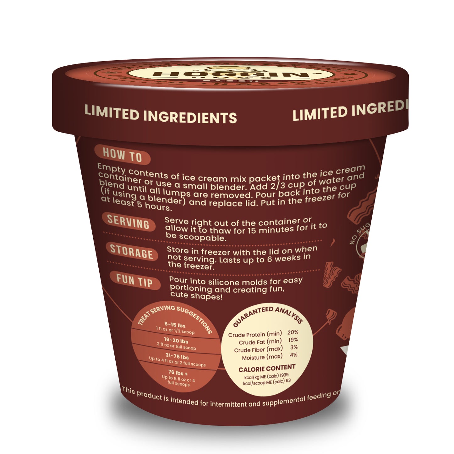 Hoggin' Dogs Ice Cream Mix - Bacon, Pint Size, 4.65 oz