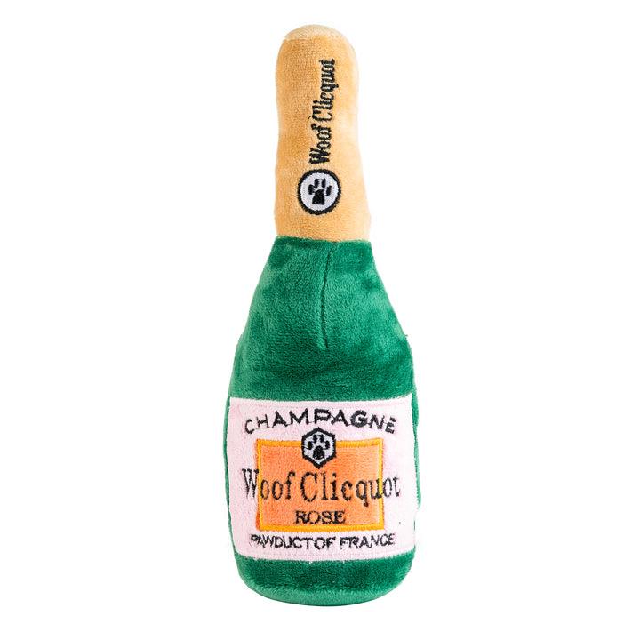 Woof Clicquot Rose' Champagne Bottle Dog Toy