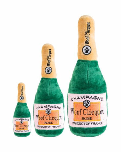 Woof Clicquot Rose' Champagne Bottle Dog Toy