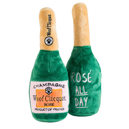 Woof Clicquot Rose' Champagne Bottle Dog Toy