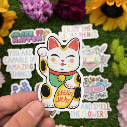 Cat Sticker - Feelin Lucky