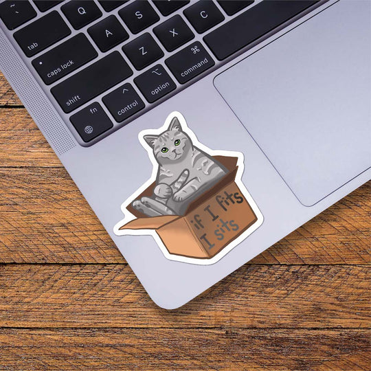 Cat Sticker - If I Fits I Sits