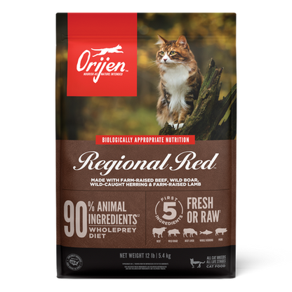 Orijen Dry Cat Food - Regional Red 4lbs (Grain-Free)