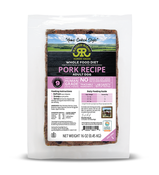 RAISED RIGHT DOG FROZEN ADULT PORK