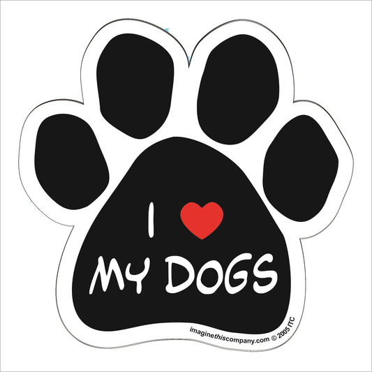 Car Magnet - I (Heart) My Dogs