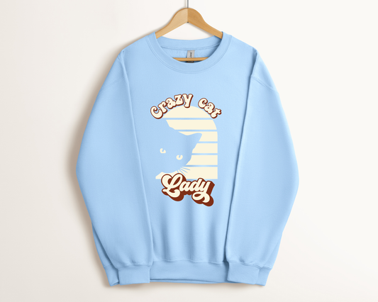 Crazy Cat Lady Sweatshirt – Light Blue