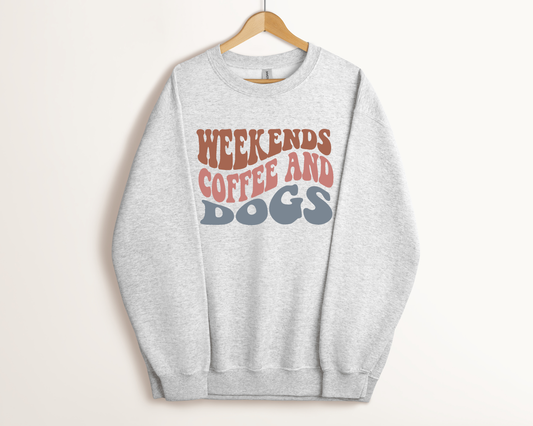 Weekends, Coffee And Dogs Sweatshirt – Ash