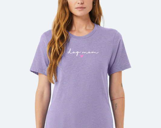 Dog Mom (Heart) Tee | Heather Dark Lavender