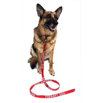 Reflective Red Nylon Leash - EMOTIONAL SUPPORT ANIMAL