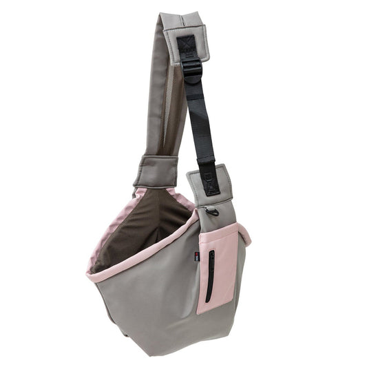 Canvas Companion Pet Sling Carrier Bag, Olive Green/Pink