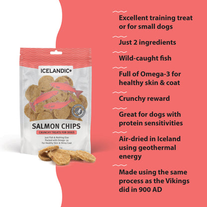 Icelandic+ Salmon Fish Chips Dog Treat 3oz