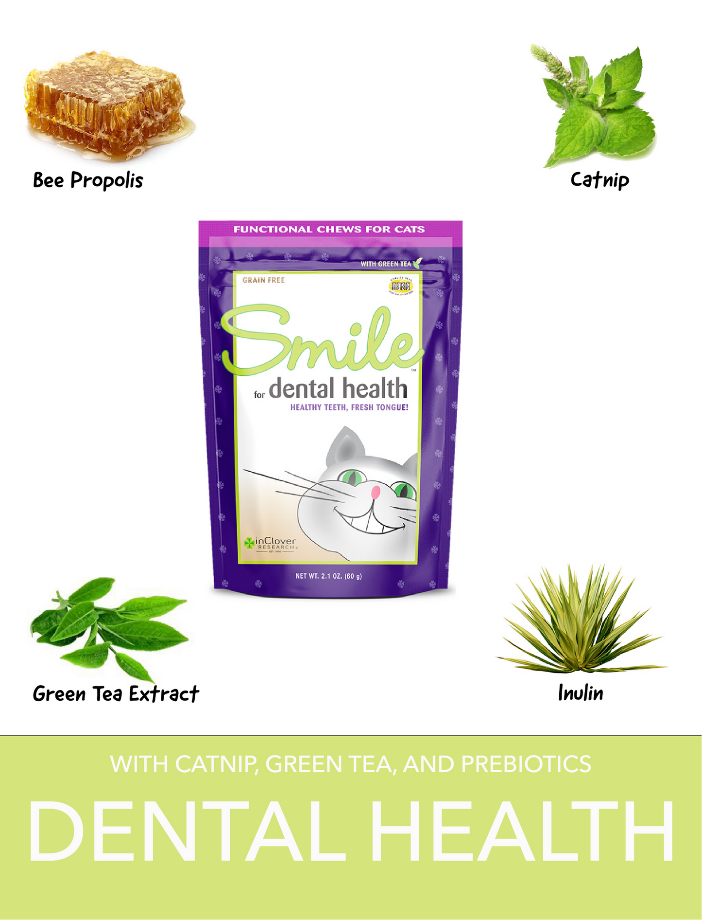 InClover Smile | Dental Support Supplement Soft Chew for Cats