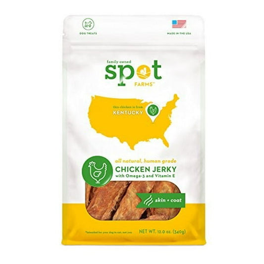 Spot Farms Grain-Free Chicken Jerky Skin & Coat 12oz
