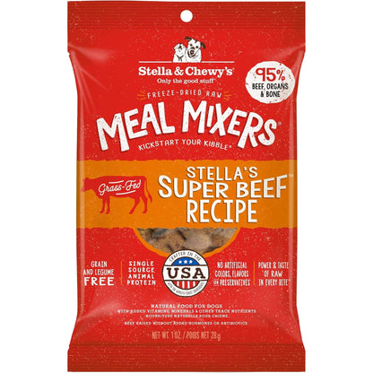 Stella & Chewy's | Freeze-Dried Raw Meal Mixers Dog Food Topper - Stella's Super Beef Recipe - 1 Ounce Bag