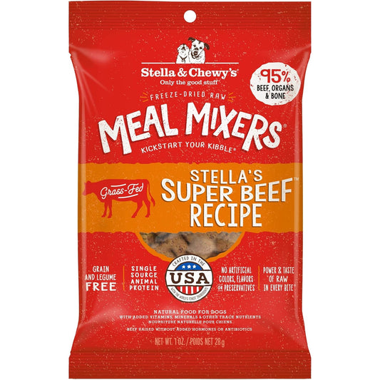 Stella & Chewy's | Freeze-Dried Raw Meal Mixers Dog Food Topper - Stella's Super Beef Recipe - 1 Ounce Bag