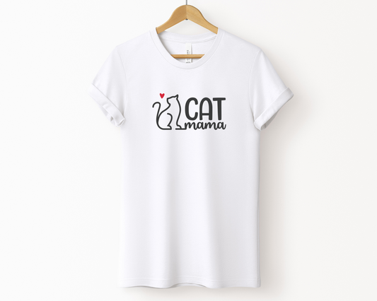 Cat mama Crewneck T-shirt, White