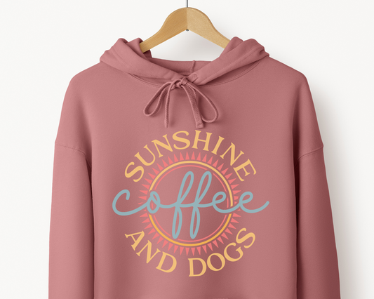 Sunshine, Coffee & Dogs Hoodie, Mauve