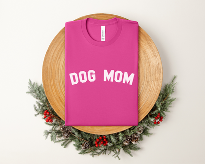 Dog Mom Crewneck T-shirt, Berry