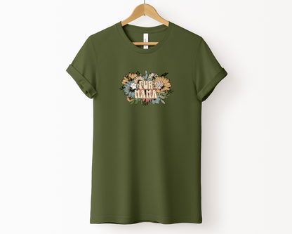 Fur Mama Crewneck T-shirt, Olive