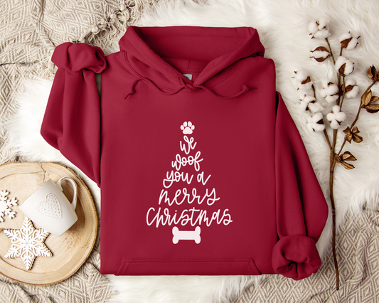 Merry Woofmas Hoodie, Cardinal Red