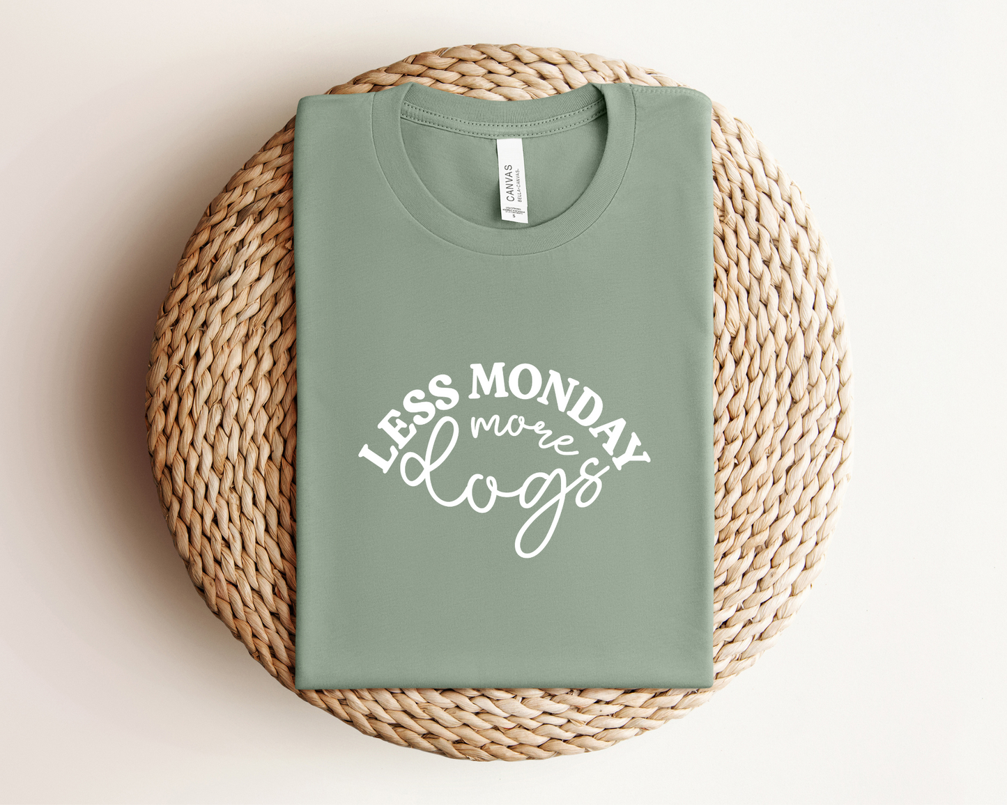 [20% OFF] Less Monday More Dogs T-shirt, Sage