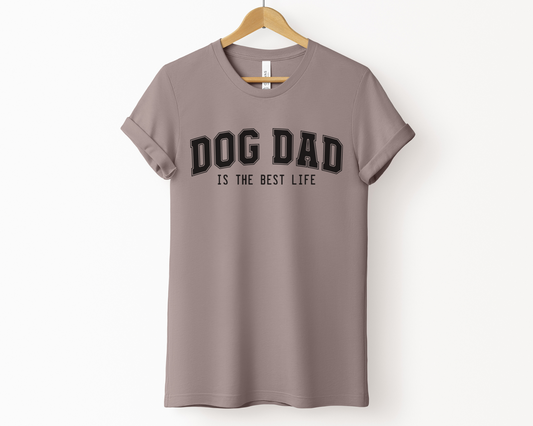 Dog Dad Crewneck T-shirt, Pebble Brown