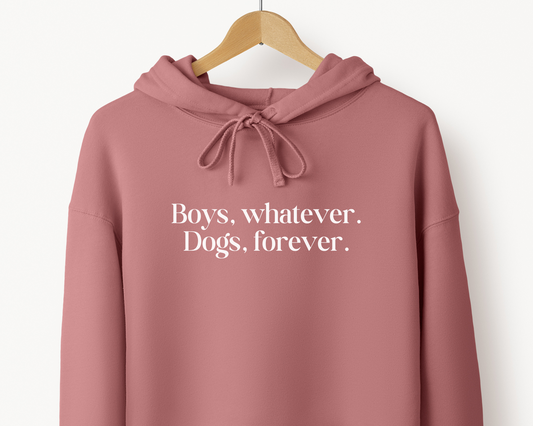 Boys Whatever Dogs Forever Hoodie, Mauve