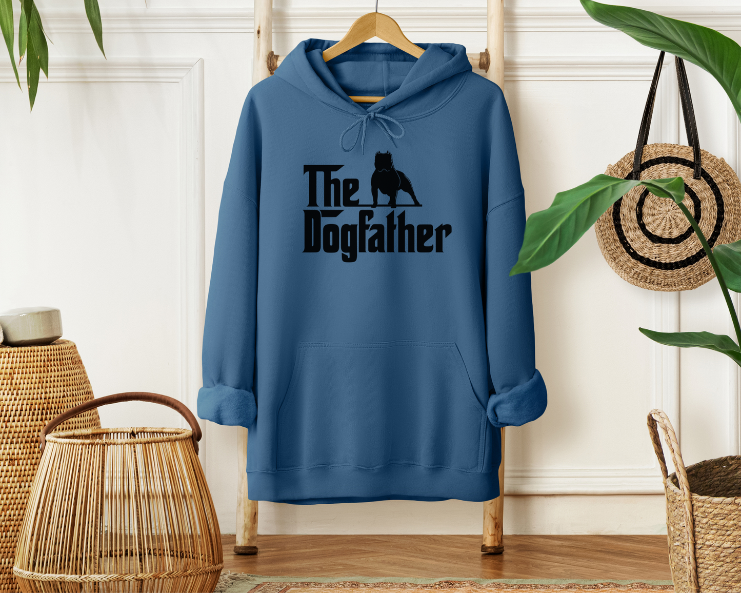 The Dogfather Hoodie, Indigo Blue