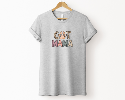 Cat Mama T-shirt, Athletic Heather